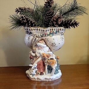 Fitz & Floyd christmas, Snowy woods Compote. Original box, mint condition...